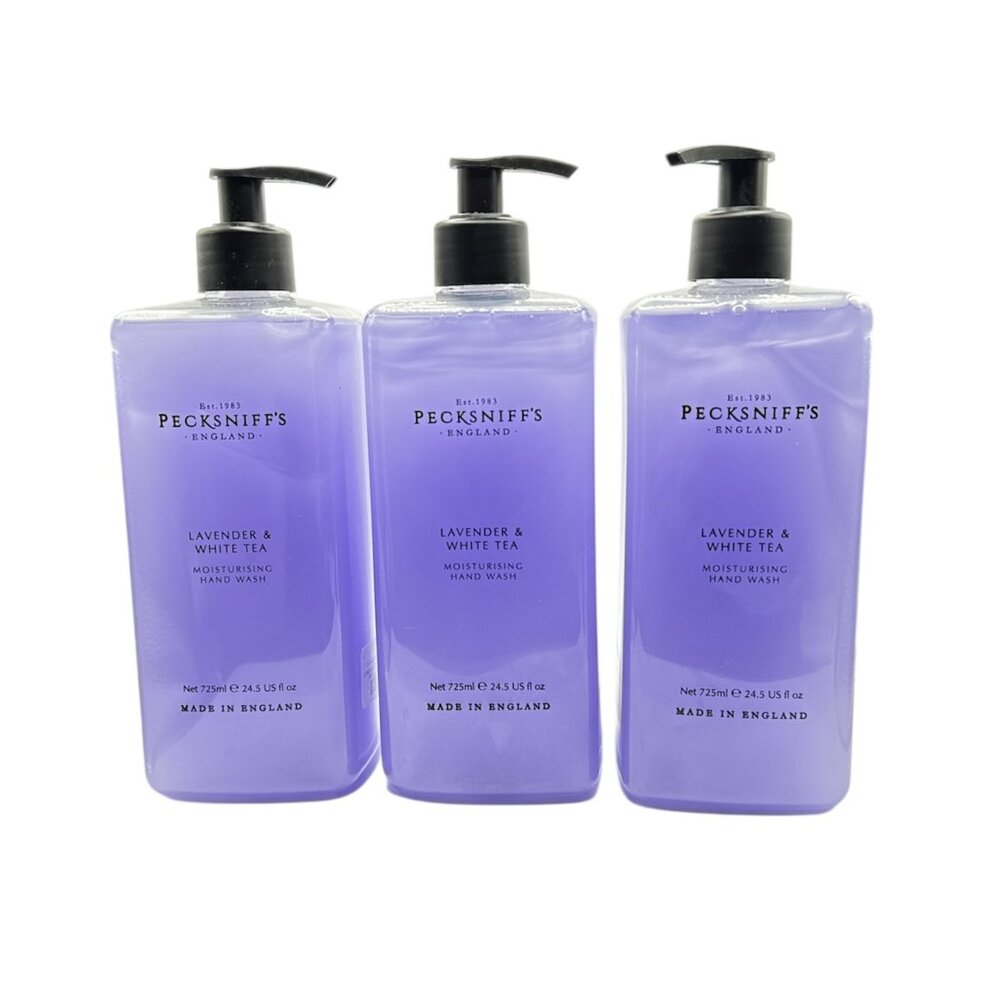 NEW 3x Pecksniffs Lavender & White Tea Moisturising Hand Wash 25.3 fl oz